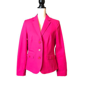 Jones New York Pink Jacket with Three Buttons and Front Pockets, Size 10